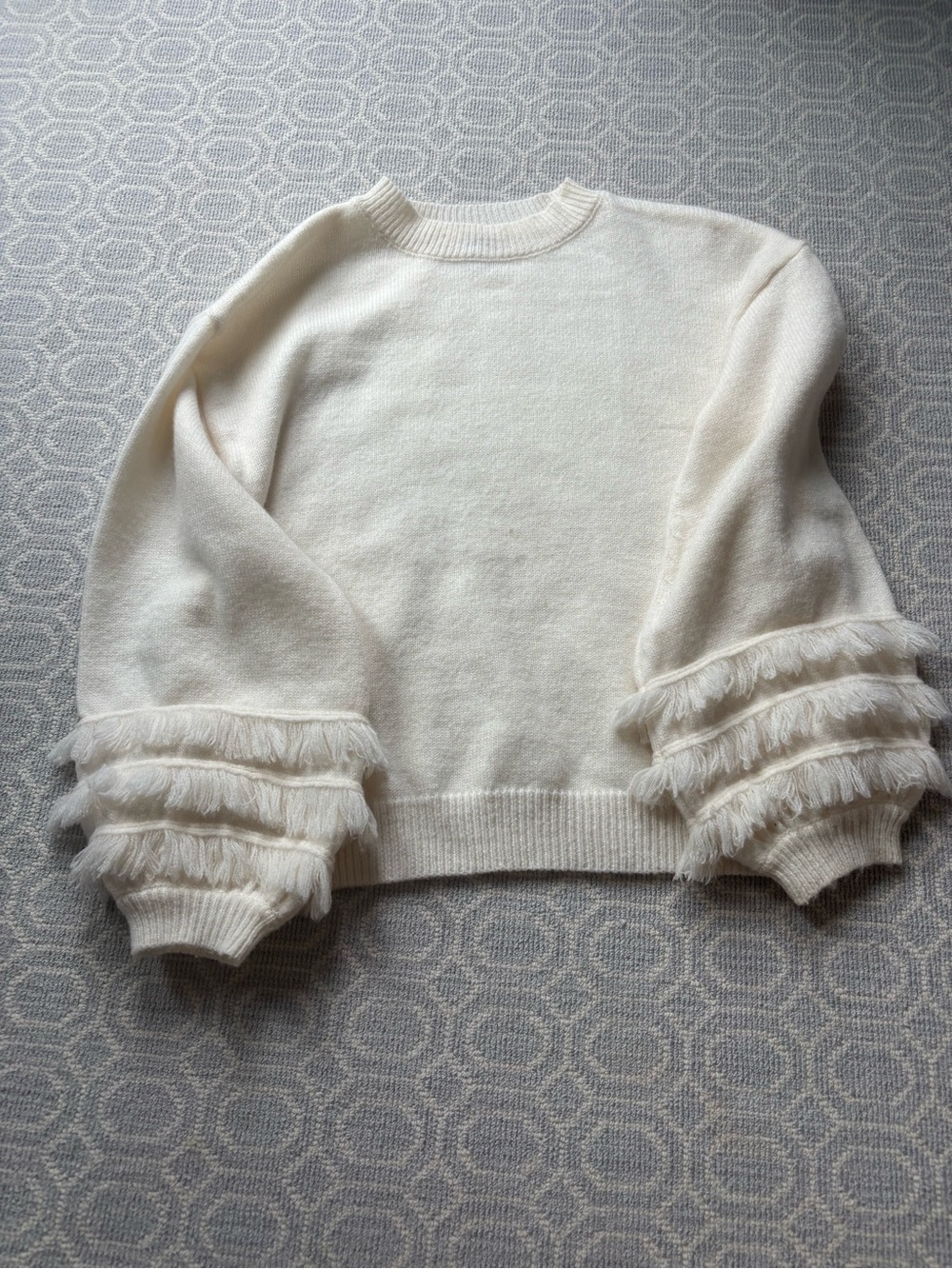 Cake for Dinner Cream Fringe Sleeve Sweater